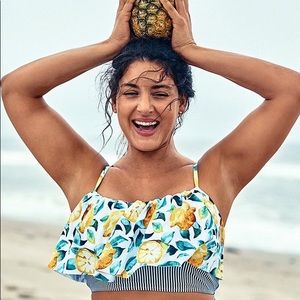 Cupshe Lemon & Stripe Swimsuit